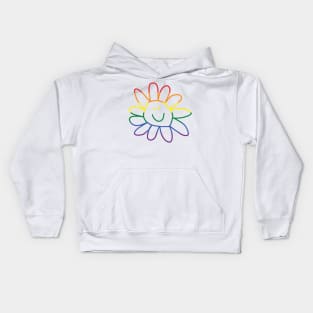 Pride Stripes Daisy Doodle Kids Hoodie